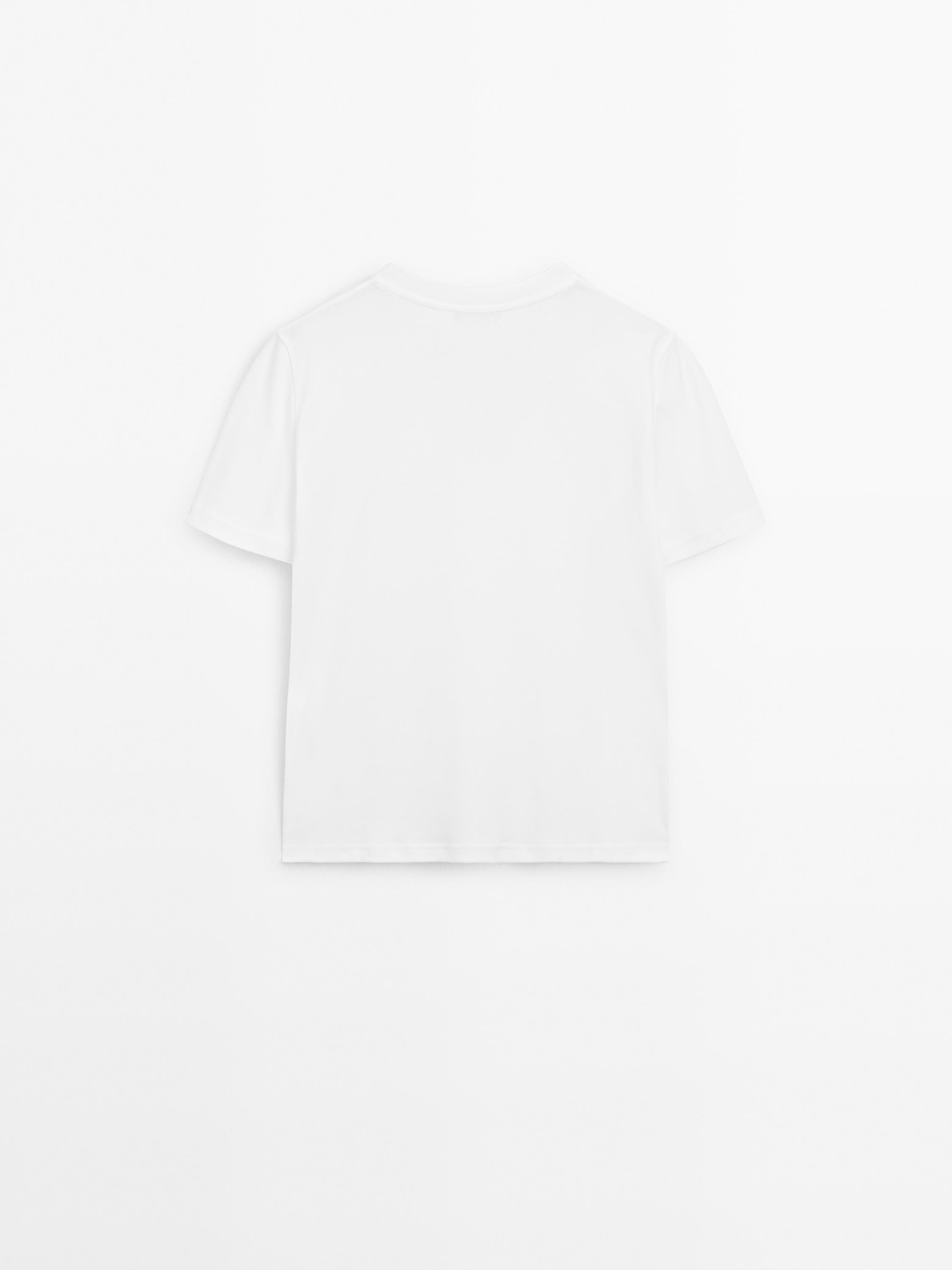 100% cotton interlock V-neck T-shirt